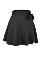 High Waist Tie Skirt Chiffon Satin Wrap Skirt - ElegantAlpha®