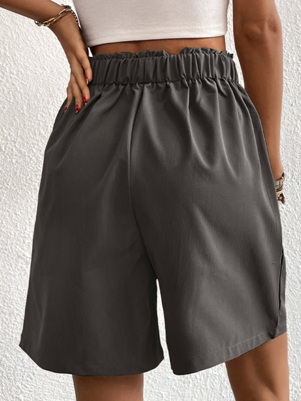 High-waisted loose 2-button shorts - ElegantAlpha®