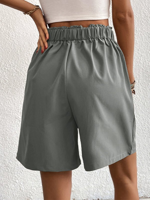 High-waisted loose 2-button shorts - ElegantAlpha®