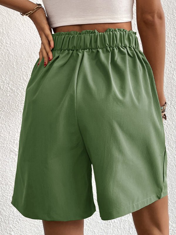 High-waisted loose 2-button shorts - ElegantAlpha®