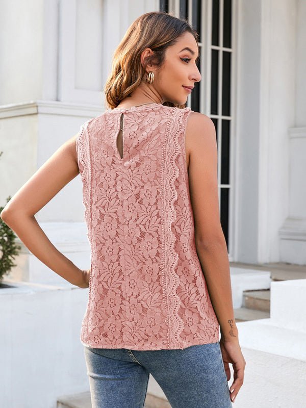 Hollow Lace Knitted Top - ElegantAlpha