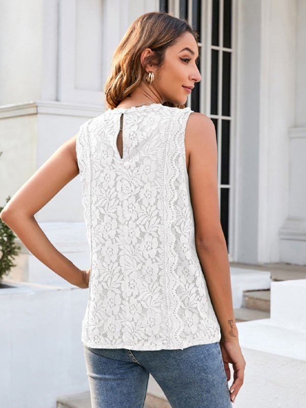 Hollow Lace Knitted Top - ElegantAlpha