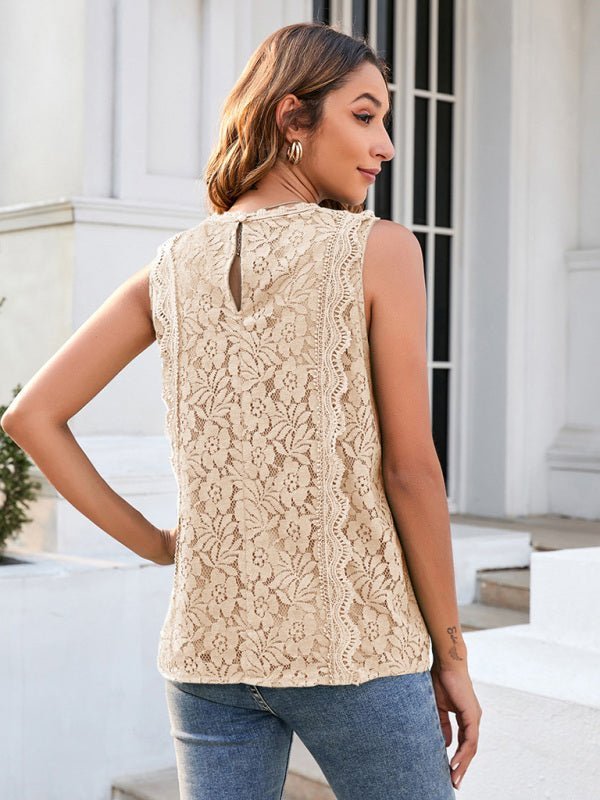 Hollow Lace Knitted Top - ElegantAlpha