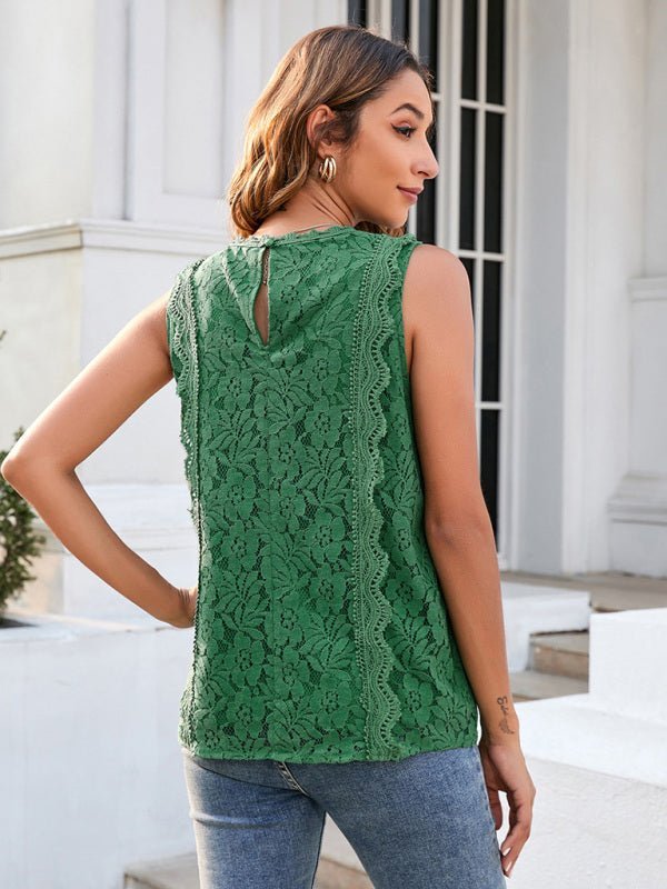 Hollow Lace Knitted Top - ElegantAlpha