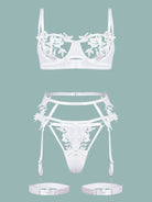 Hollow webbing underwire lingerie set - ElegantAlpha