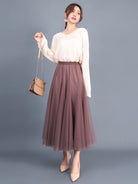 A - Line Skirt Mid Length Skirt - ElegantAlpha®