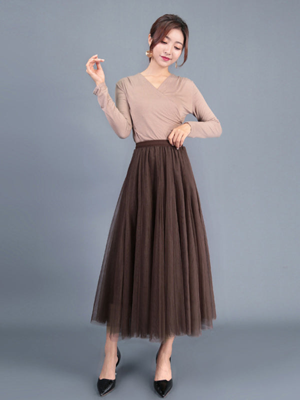 A - Line Skirt Mid Length Skirt - ElegantAlpha®