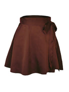 High Waist Tie Skirt Chiffon Satin Wrap Skirt - ElegantAlpha®