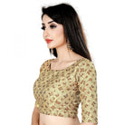 Inner - Cotton Full Stitched Padded Beige Blouse - ElegantAlpha