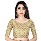 Inner - Cotton Full Stitched Padded Beige Blouse - ElegantAlpha