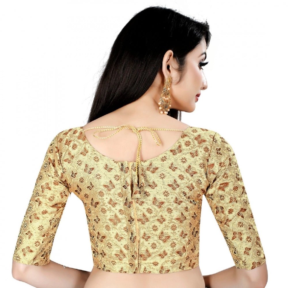 Inner - Cotton Full Stitched Padded Beige Blouse - ElegantAlpha