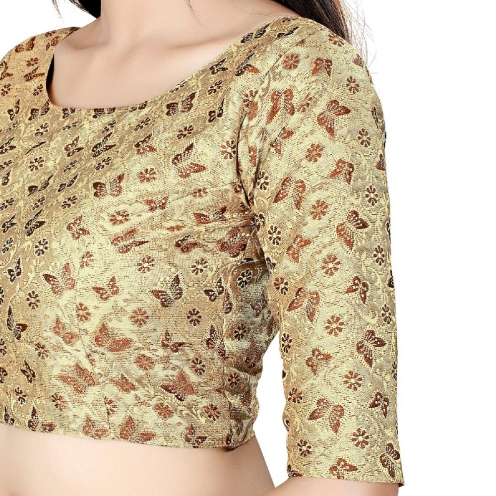 Inner - Cotton Full Stitched Padded Beige Blouse - ElegantAlpha