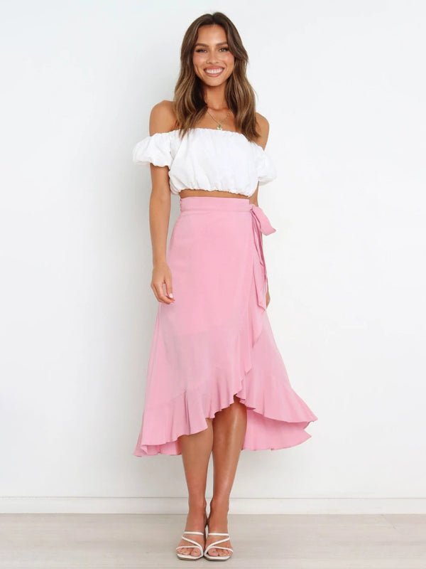 Irregular Cover Hip Solid Color Skirt - ElegantAlpha®