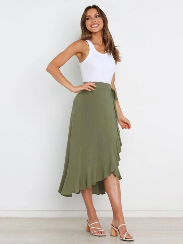 Irregular Cover Hip Solid Color Skirt - ElegantAlpha®