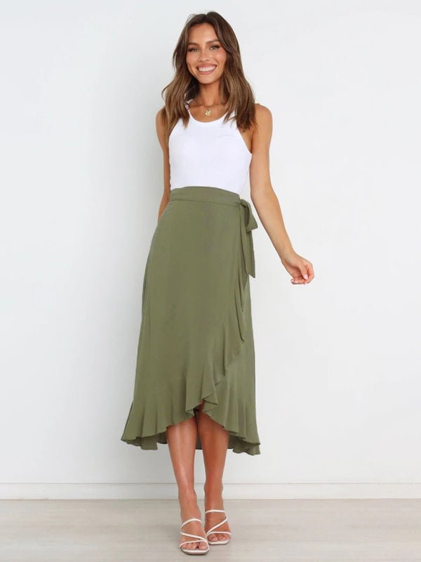 Irregular Cover Hip Solid Color Skirt - ElegantAlpha®