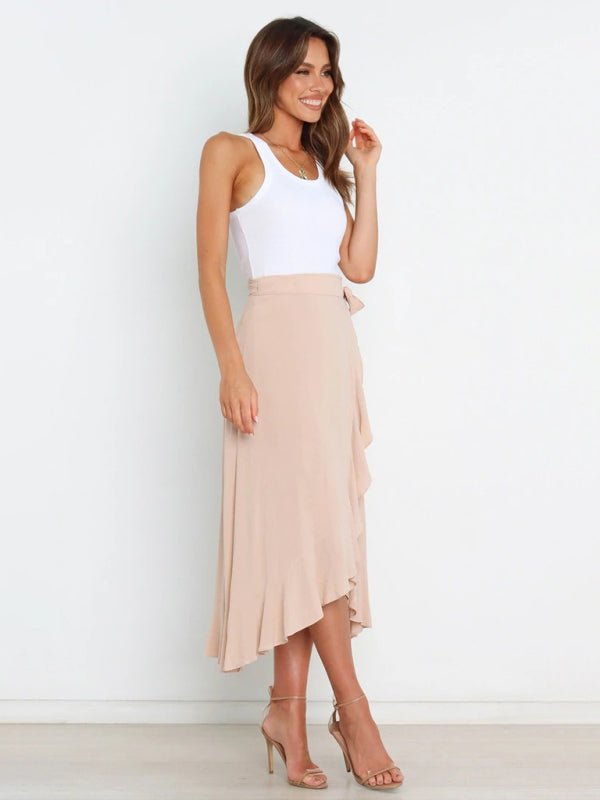 Irregular Cover Hip Solid Color Skirt - ElegantAlpha®