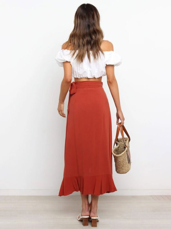 Irregular Cover Hip Solid Color Skirt - ElegantAlpha®