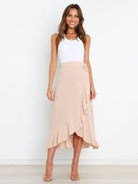 Irregular Cover Hip Solid Color Skirt - ElegantAlpha®