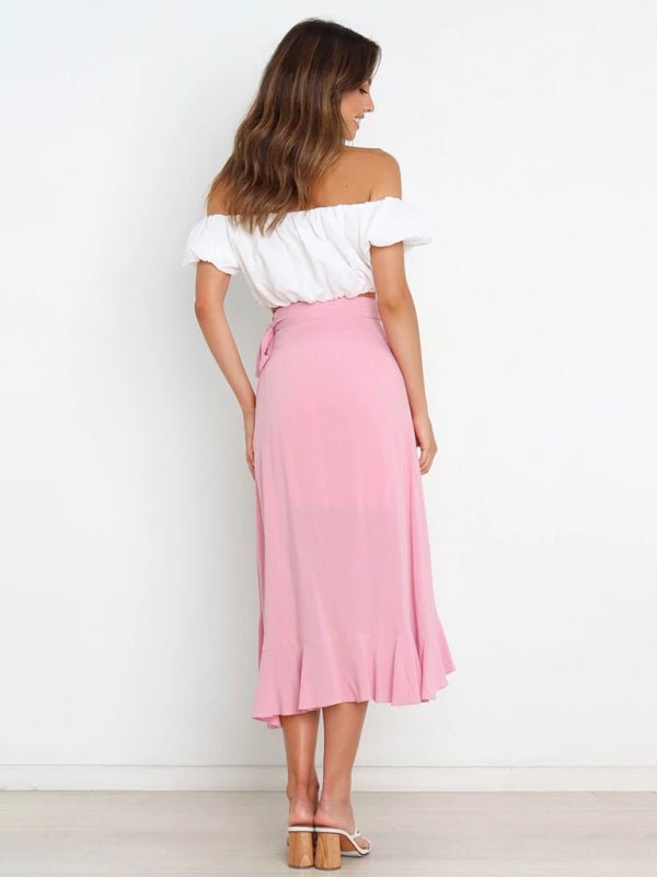 Irregular Cover Hip Solid Color Skirt - ElegantAlpha®