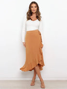 Irregular Cover Hip Solid Color Skirt - ElegantAlpha®