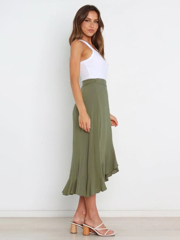 Irregular Cover Hip Solid Color Skirt - ElegantAlpha®