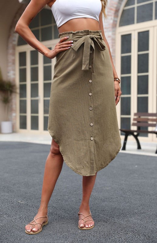 Irregular Skirt Solid Color High Waist Skirt - ElegantAlpha®