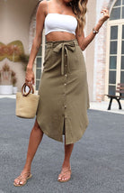 Irregular Skirt Solid Color High Waist Skirt - ElegantAlpha®