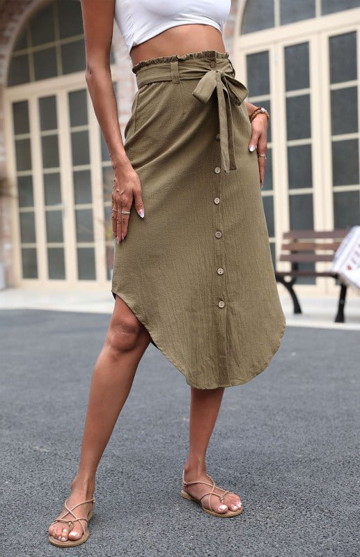 Irregular Skirt Solid Color High Waist Skirt - ElegantAlpha®