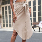 Irregular Skirt Solid Color High Waist Skirt - ElegantAlpha®