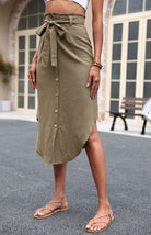 Irregular Skirt Solid Color High Waist Skirt - ElegantAlpha®