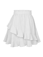 Irregular solid color ruffle skirt - ElegantAlpha®