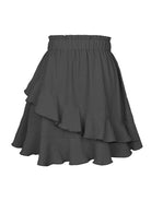 Irregular solid color ruffle skirt - ElegantAlpha®