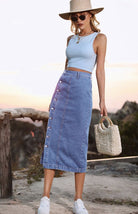 Irregular Split Denim High Waist Skirt - ElegantAlpha®