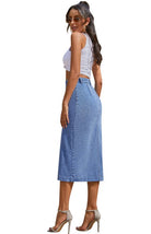 Irregular Split Denim High Waist Skirt - ElegantAlpha®