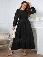 Knee length lace long sleeve dress - ElegantAlpha