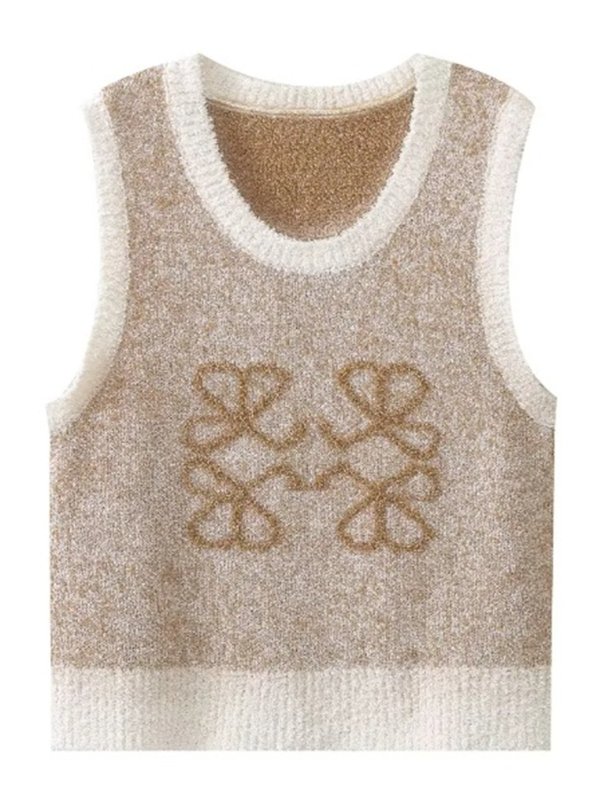 knitted embroidered woolen vest - ElegantAlpha