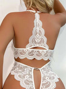 Lace see - through crotch - free one - piece set - ElegantAlpha