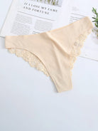 Lace Trim Knit Seamless Panties - ElegantAlpha