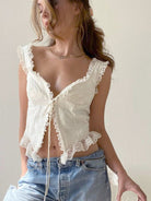 Lace trim strap vest top - ElegantAlpha