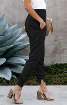 Ladies High Waist Slit Casual Pants - ElegantAlpha®