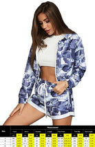 Ladies Tie-Dye Printed Hooded Shorts Suit - ElegantAlpha®