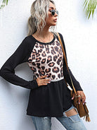 Leopard Print Black Slim Fit Knit Sweater - ElegantAlpha®