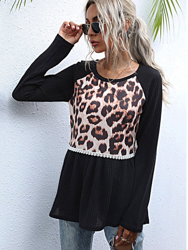 Leopard Print Black Slim Fit Knit Sweater - ElegantAlpha®