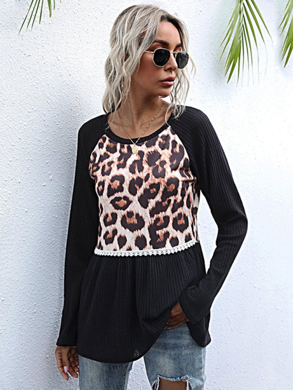 Leopard Print Black Slim Fit Knit Sweater - ElegantAlpha®