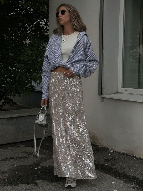 Long sexy sequined skirt - ElegantAlpha®