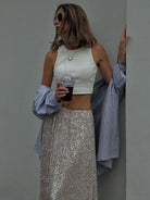 Long sexy sequined skirt - ElegantAlpha®