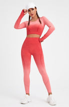 Long Sleeve Gradient Yoga Set - ElegantAlpha®