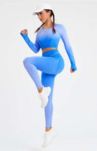 Long Sleeve Gradient Yoga Set - ElegantAlpha®