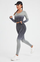 Long Sleeve Gradient Yoga Set - ElegantAlpha®