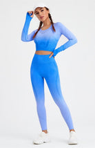 Long Sleeve Gradient Yoga Set - ElegantAlpha®